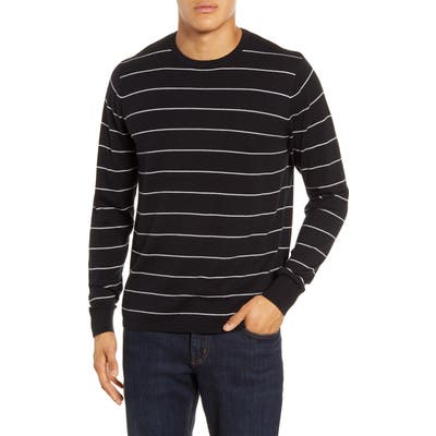 Calibrate Stripe Crewneck Sweater, Black