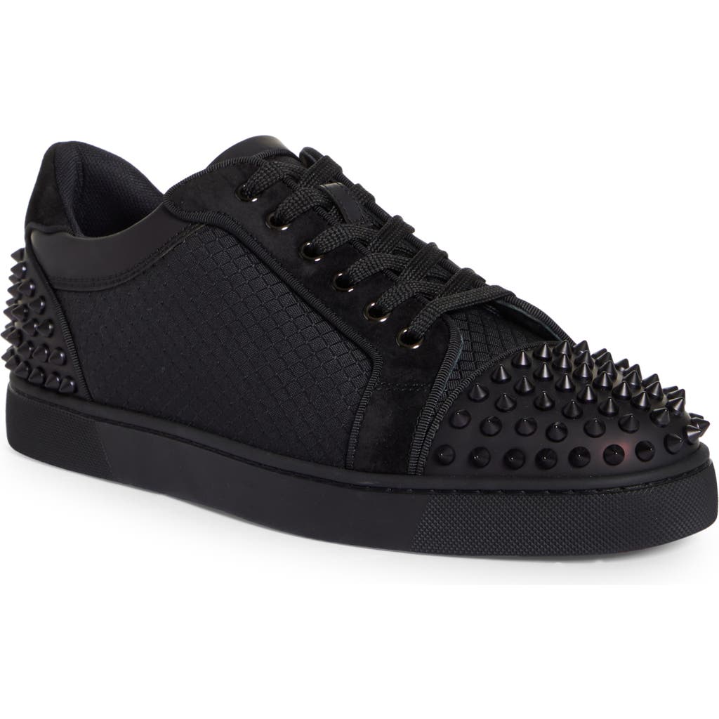Christian Louboutin Seavaste 2 Orlato Flat Sneaker In B446-black/black Satine
