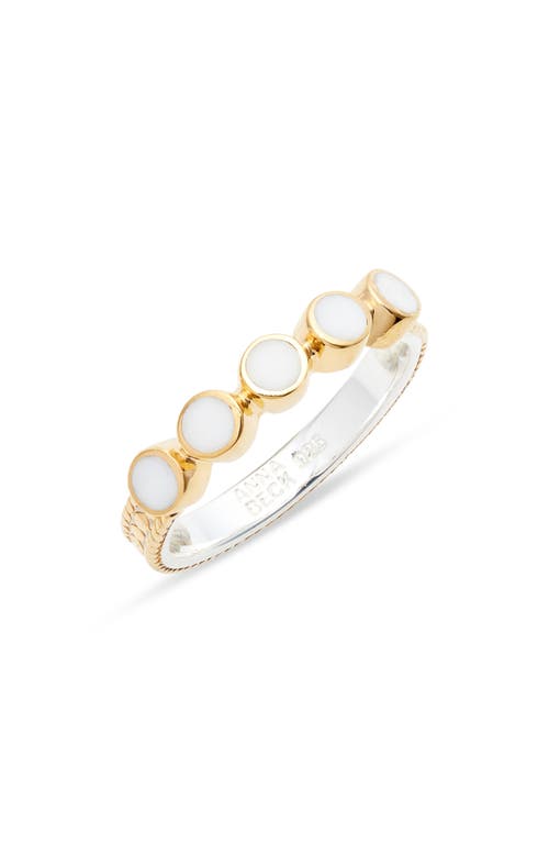 White Agate Five-Stone Ring in Gold/White Agate