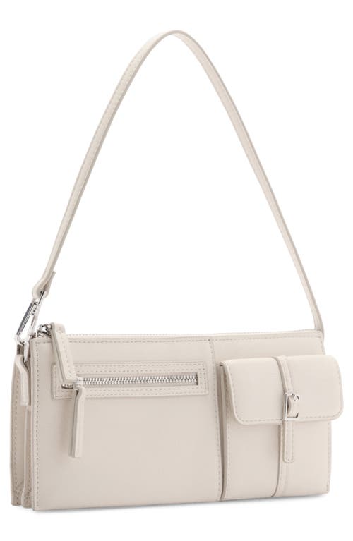 Shop Mango Faux Leather Shoulder Bag In White