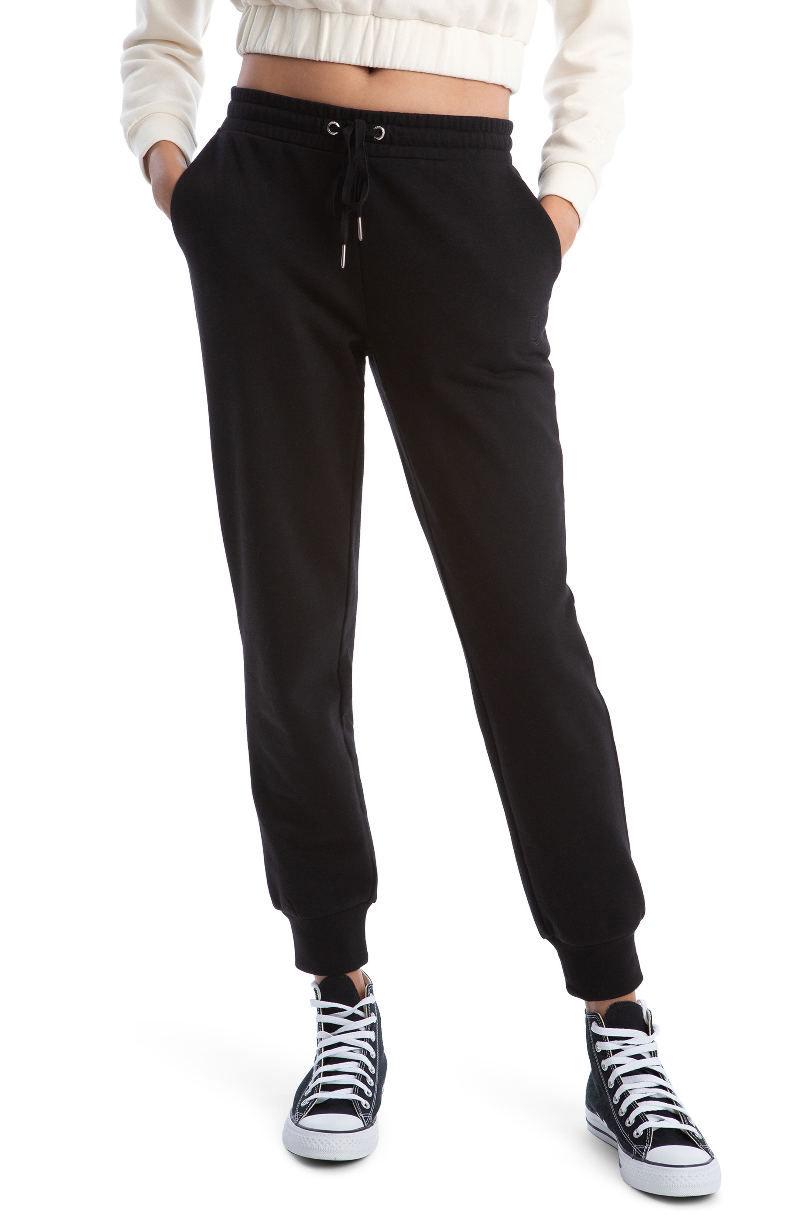 Juicy Couture Drawstring Jogger Pants In Black