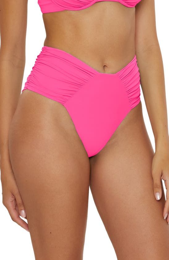 Shop Becca Color Code High Cut Bikini Bottoms In Pink