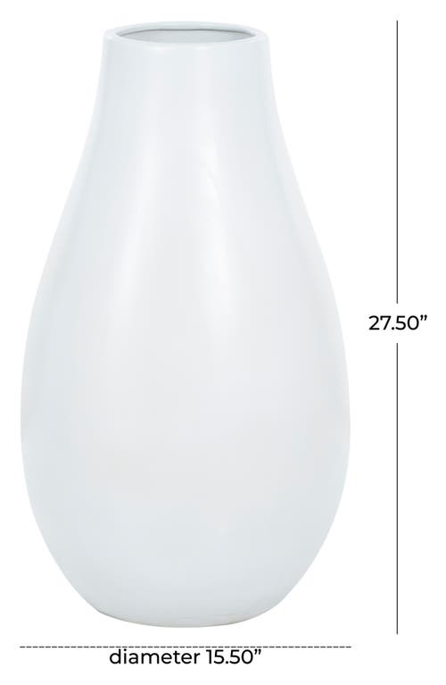 Vivian Lune Home White Ceramic Vase In White