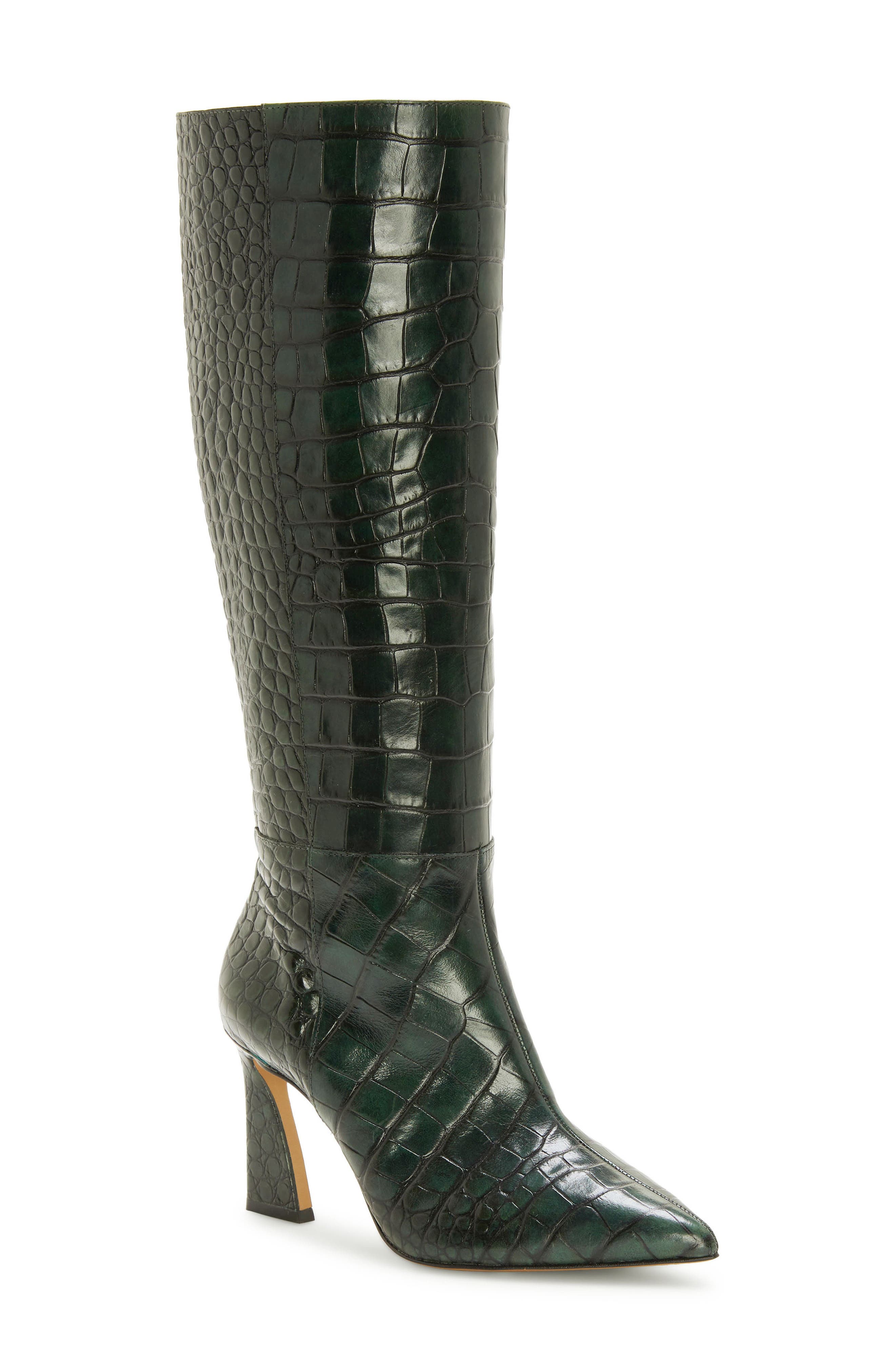 green wide calf boots