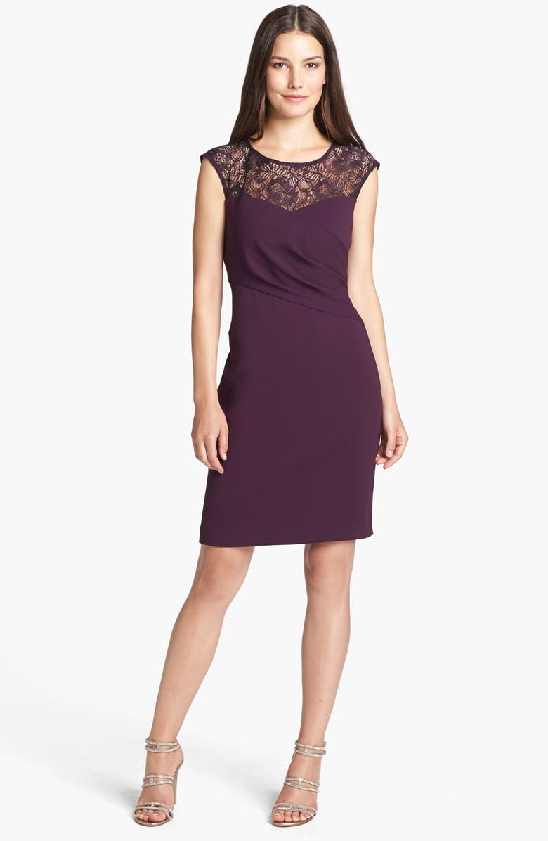 Calvin Klein Lace Yoke Sheath Dress | Nordstrom