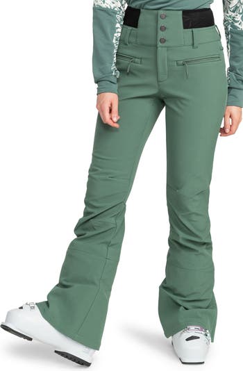 Topshop Sno flared ski pants with suspenders in mint