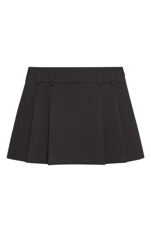 MANGO College Pleated Miniskirt Black at Nordstrom,