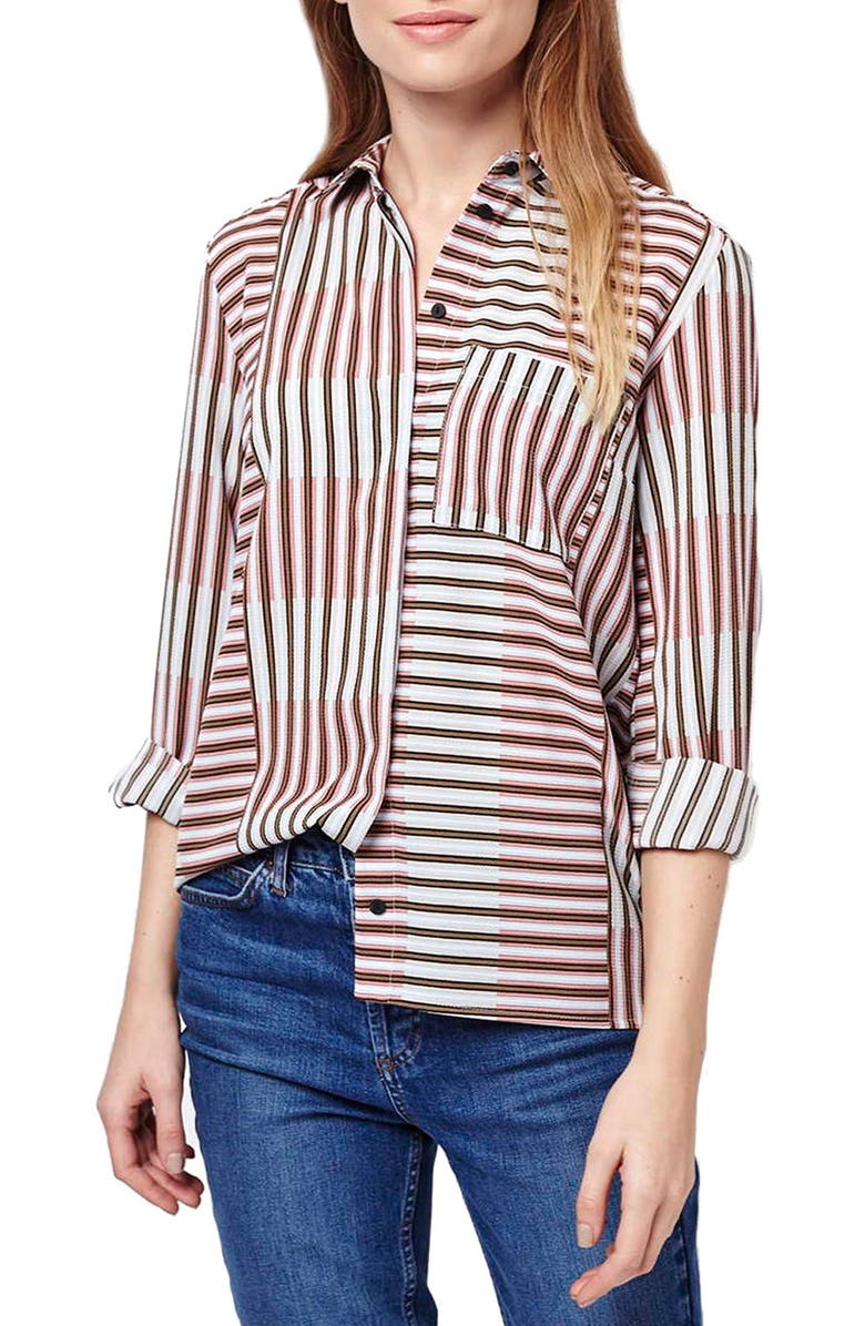 Topshop 'Jane' Stripe Button Front Shirt | Nordstrom