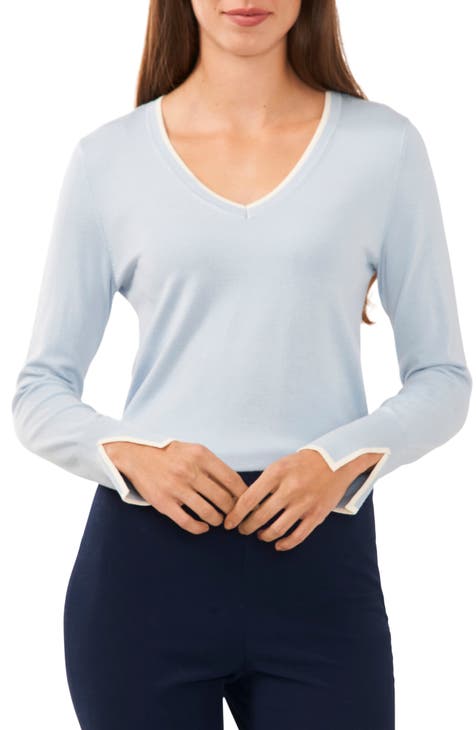 LUCKY BRAND Womens Navy Textured Long Sleeve V Neck Sweater Size: L 