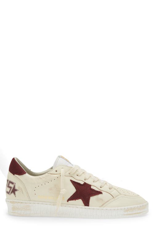 Shop Golden Goose Ball Star Low Top Sneaker In Beige/bordeaux 15520