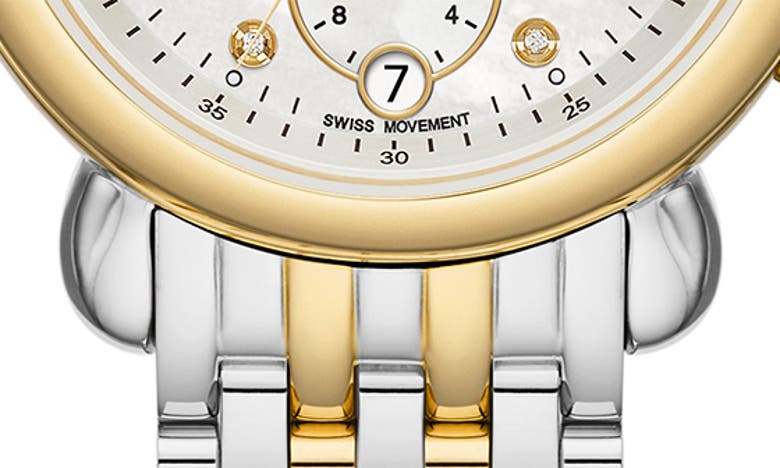 Shop Michele Csx Two-tone Diamond Bracelet Watch, 36mm In Two Tone