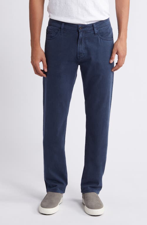 Shop Ag Everett Slim Straight Leg Cotton & Linen Blend Jeans In Sulfur Deep Navy
