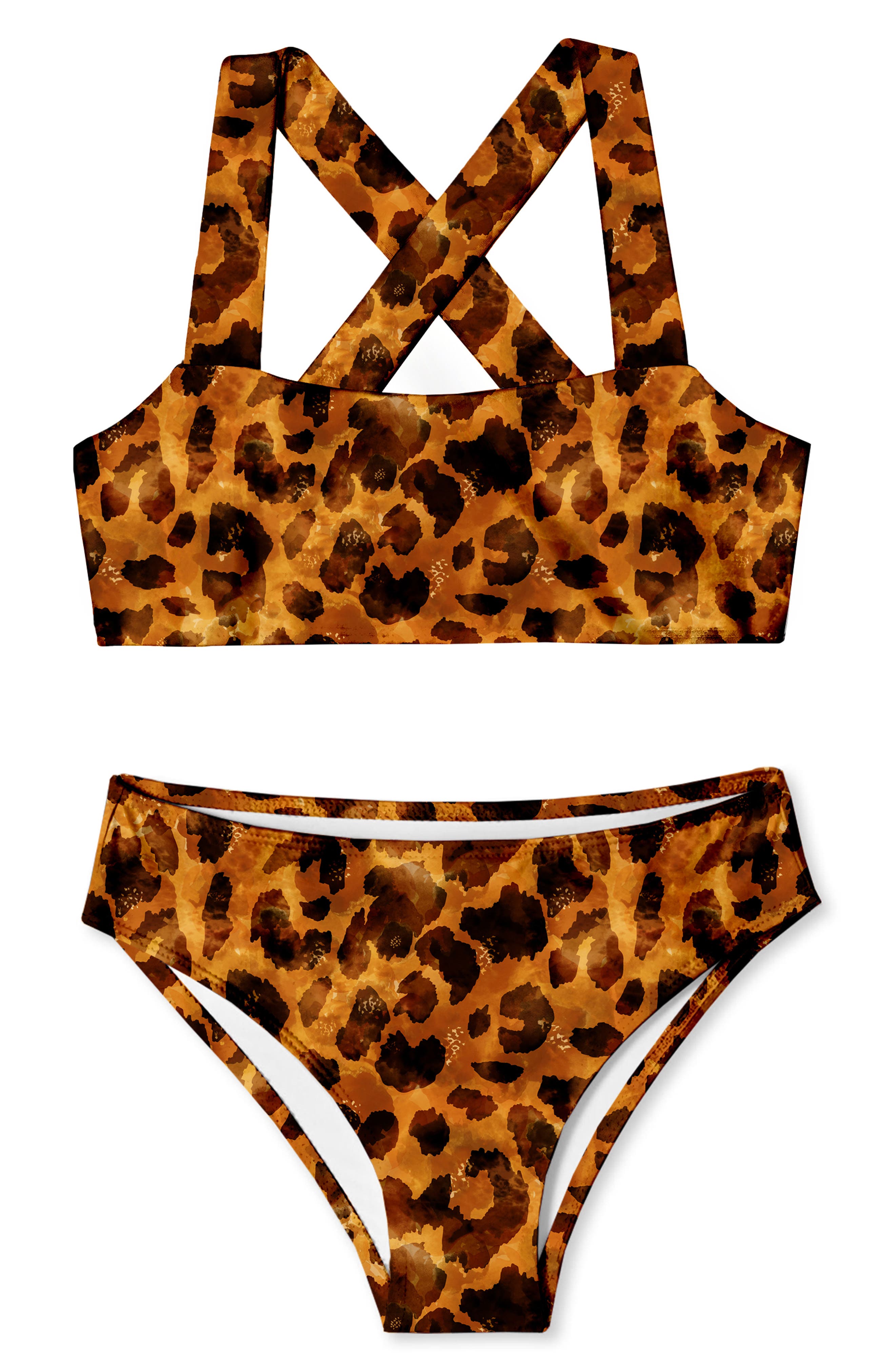 yellow leopard print bathing suit