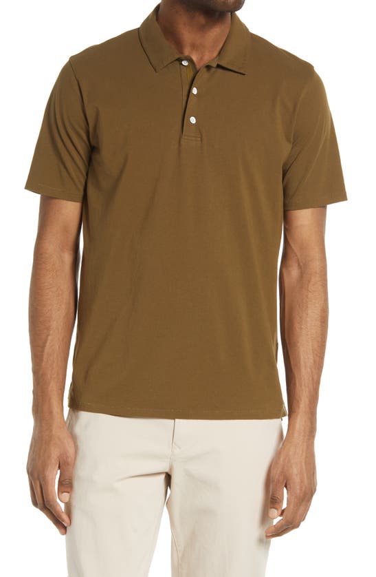 Rag & Bone Principal Jersey Organic Cotton Polo In Olive