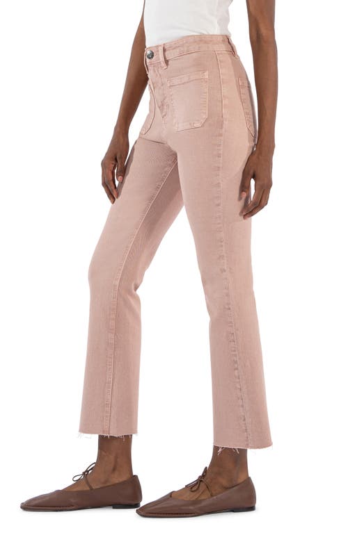 Kut From The Kloth Reese Patch Pocket Raw Hem Crop Slim Straight Leg Jeans In Rose