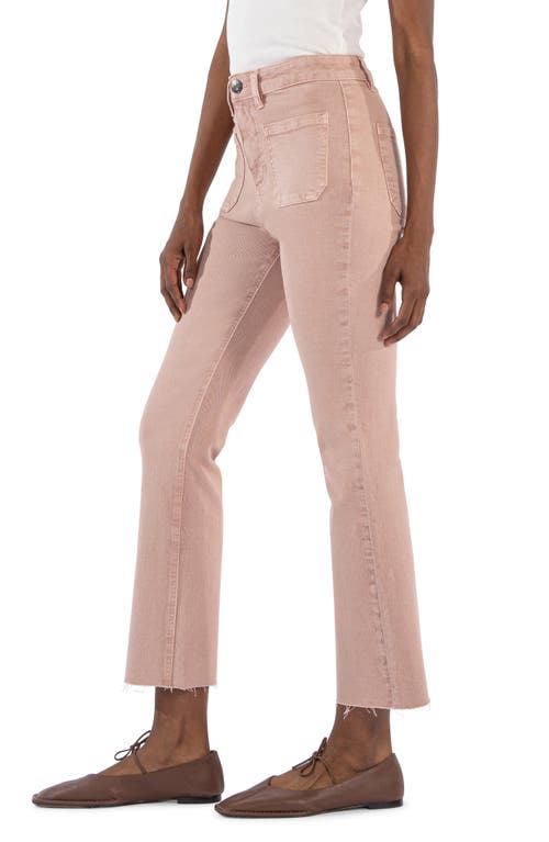 Shop Kut From The Kloth Reese Patch Pocket Raw Hem Crop Slim Straight Leg Jeans In Rose