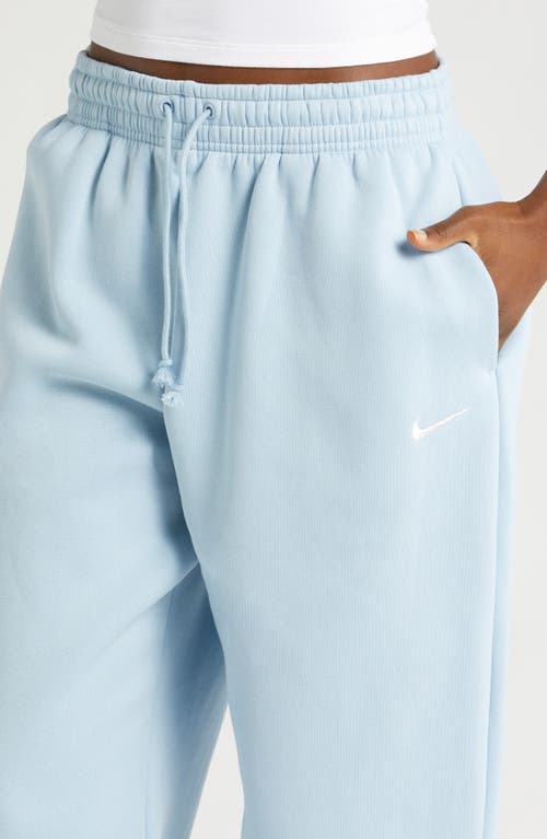 Shop Nike Phoenix Oversize Fleece Sweatpants In Lt Armory Blue/sail