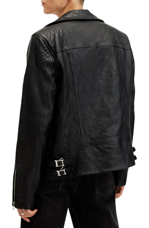 Shop Allsaints Thurman Leather Biker Jacket In Black