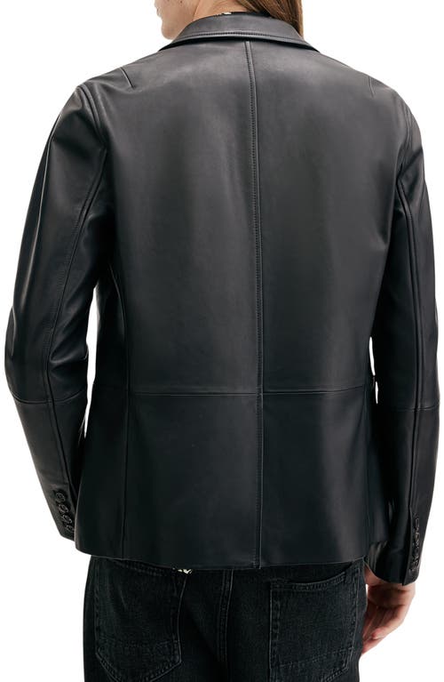 Shop Allsaints Andrius Leather Blazer In Black