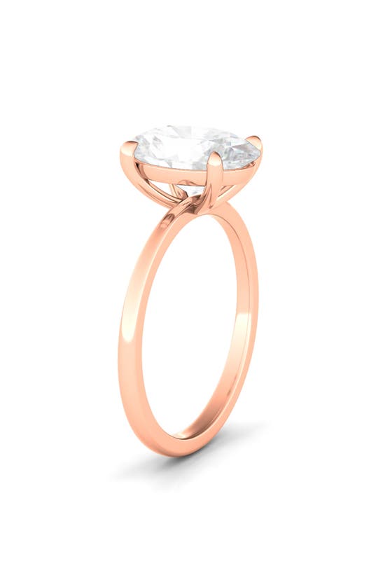Hautecarat 18k White Gold Oval Cut Lab Created Diamond Engagement Ring In 18k Rose Gold