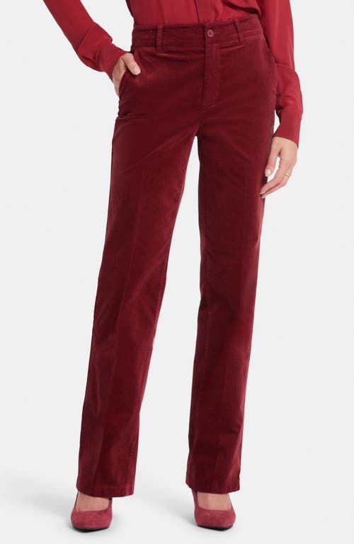 Nydj Straight Leg Velveteen Trouser Pants In Wild Currant