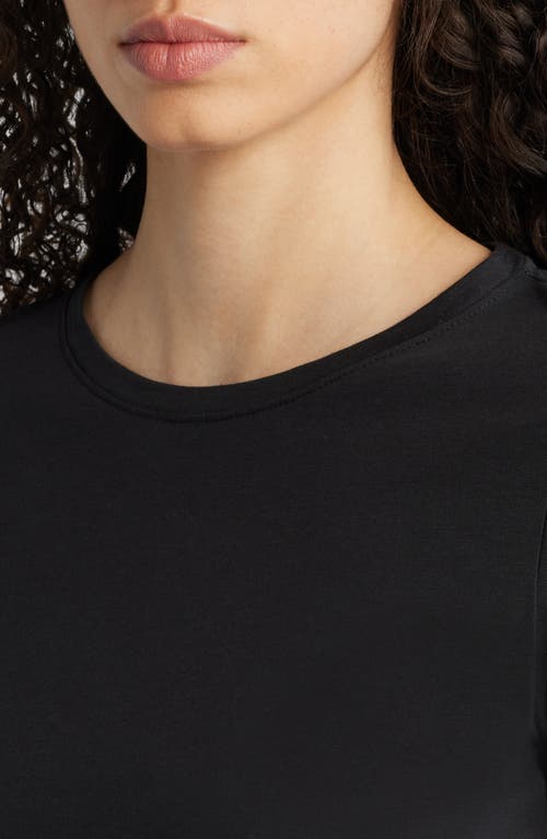 Shop Eileen Fisher Crewneck Organic Cotton Jersey T-shirt In Charcoal