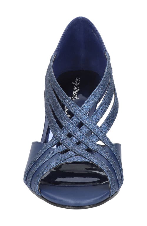 Shop Easy Street Oceana Strappy Sandal In Navy Satin