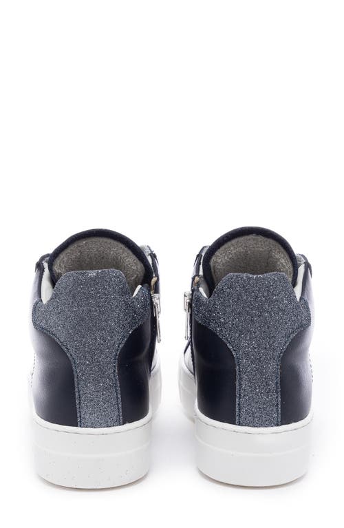 P448 Thea Mid Sneaker In Glitterfine/navy