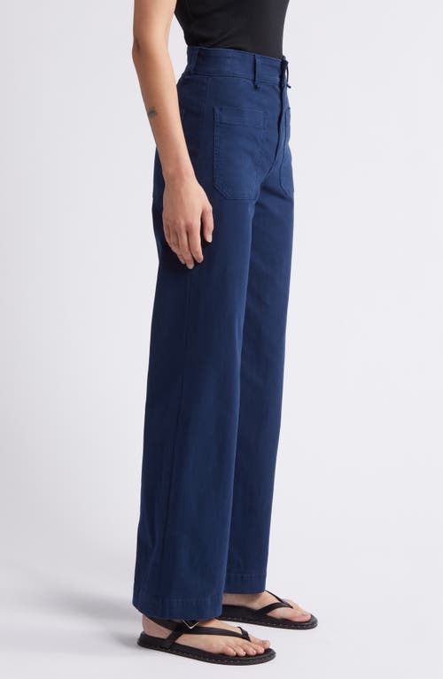 Shop Askk Ny Sailor Wide Leg Twill Utility Pants In Navy