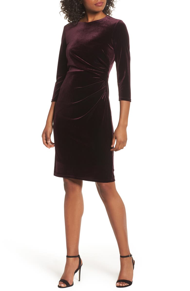 Eliza J Velvet Sheath Cocktail Dress | Nordstrom