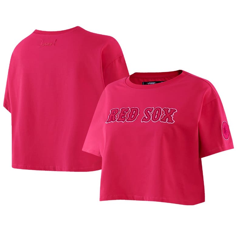 Shop Pro Standard Pink Boston Red Sox Triple Pink Boxy Cropped T-shirt
