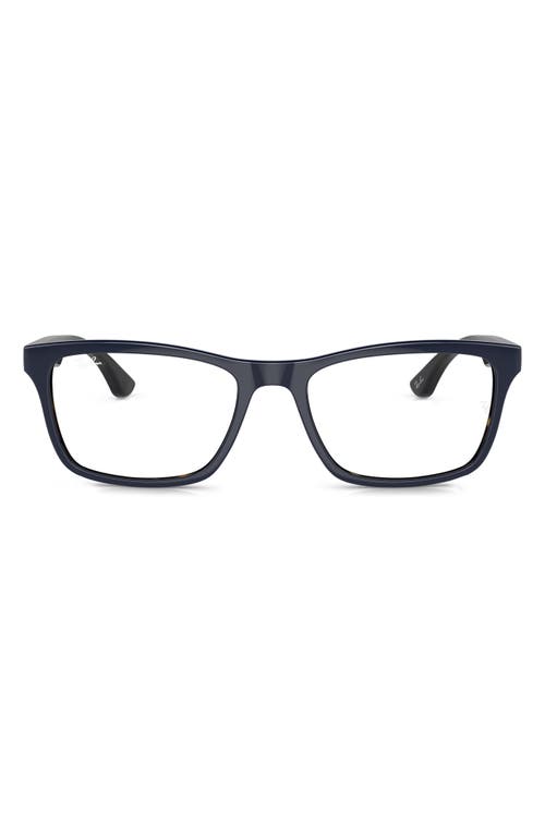 Ray-Ban Unisex 53mm Rectangular Optical Glasses in Blue at Nordstrom