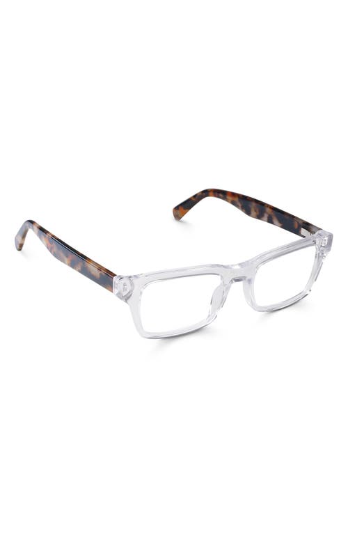 Shop Eyebobs Fare N Square 51mm Reading Glasses In Clear Crystal/orange Temples