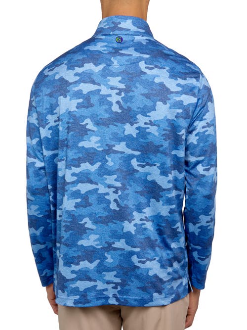 Construct Con.struct Camo Print Performance Quarter Zip In Navy/blue