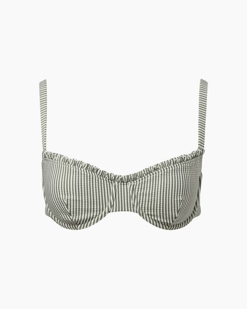 Shop Onia Marilyn Bikini Top In Sea Spray/white