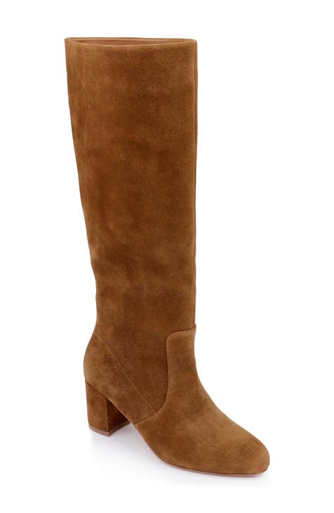 Beige wide shop calf boots