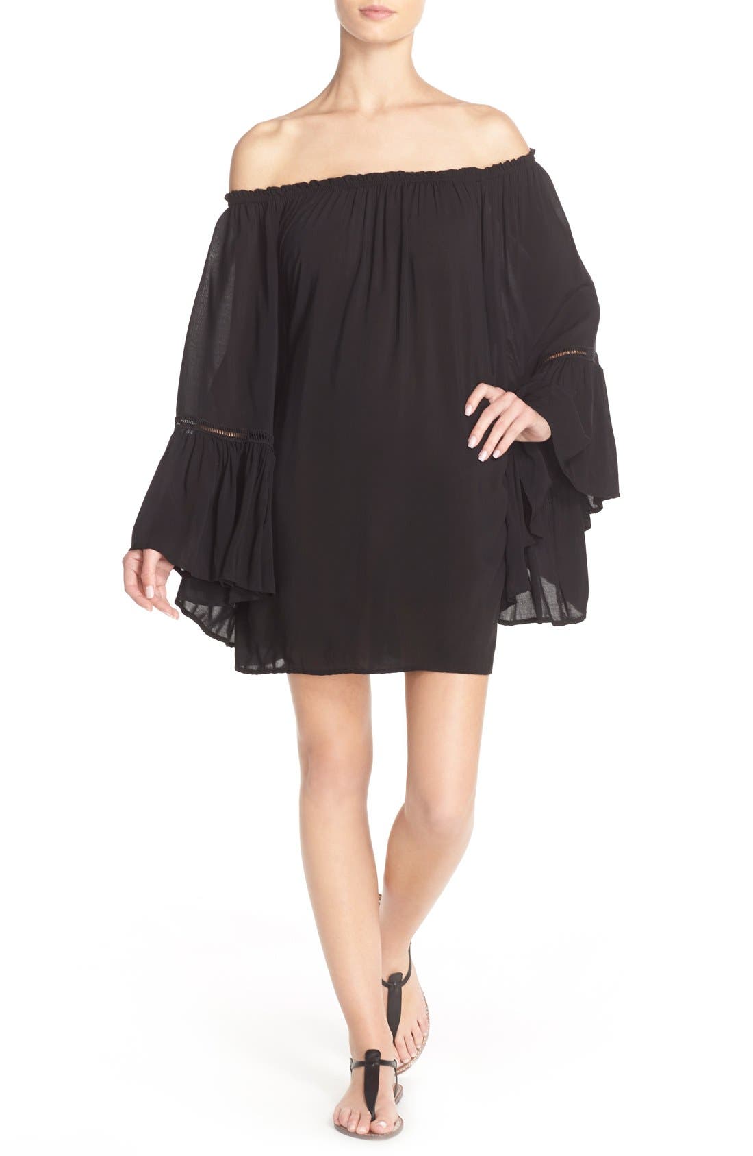 Elan Off the Shoulder Bell Sleeve CoverUp Tunic Nordstrom