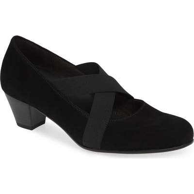 Gabor Cross Strap Pump, Black