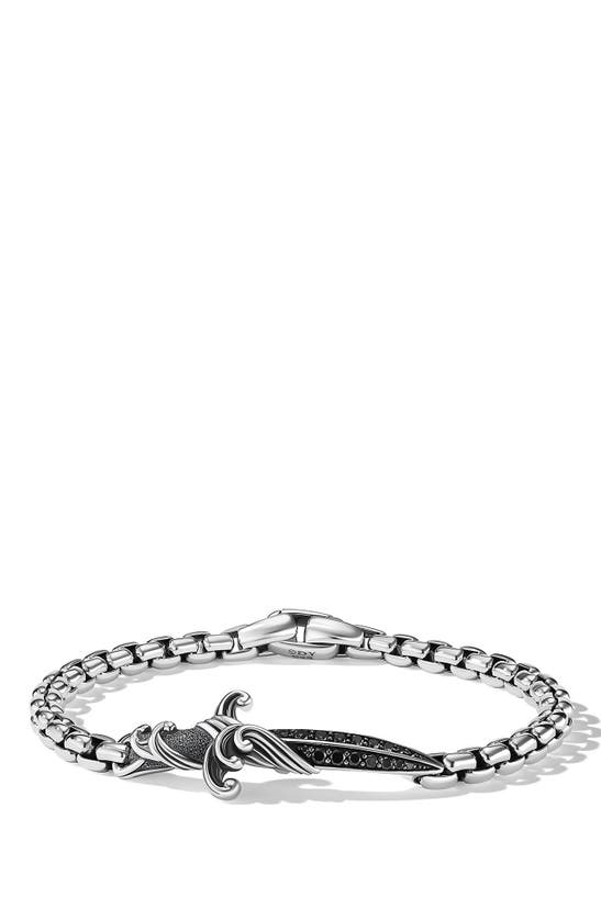 Click to view more detailed imagery on our partner's website David Yurman Sterling Silver & Black Diamond Waves Dagger Bracelet