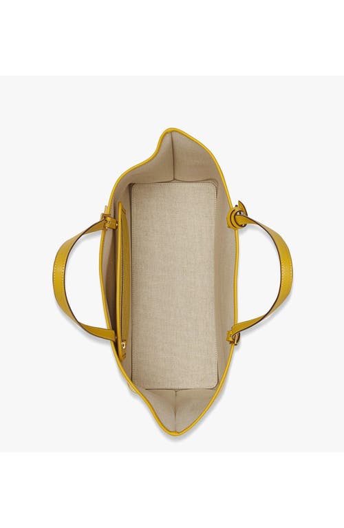 Mcm Printed Canvas Shopping Bag In Lemon Gold