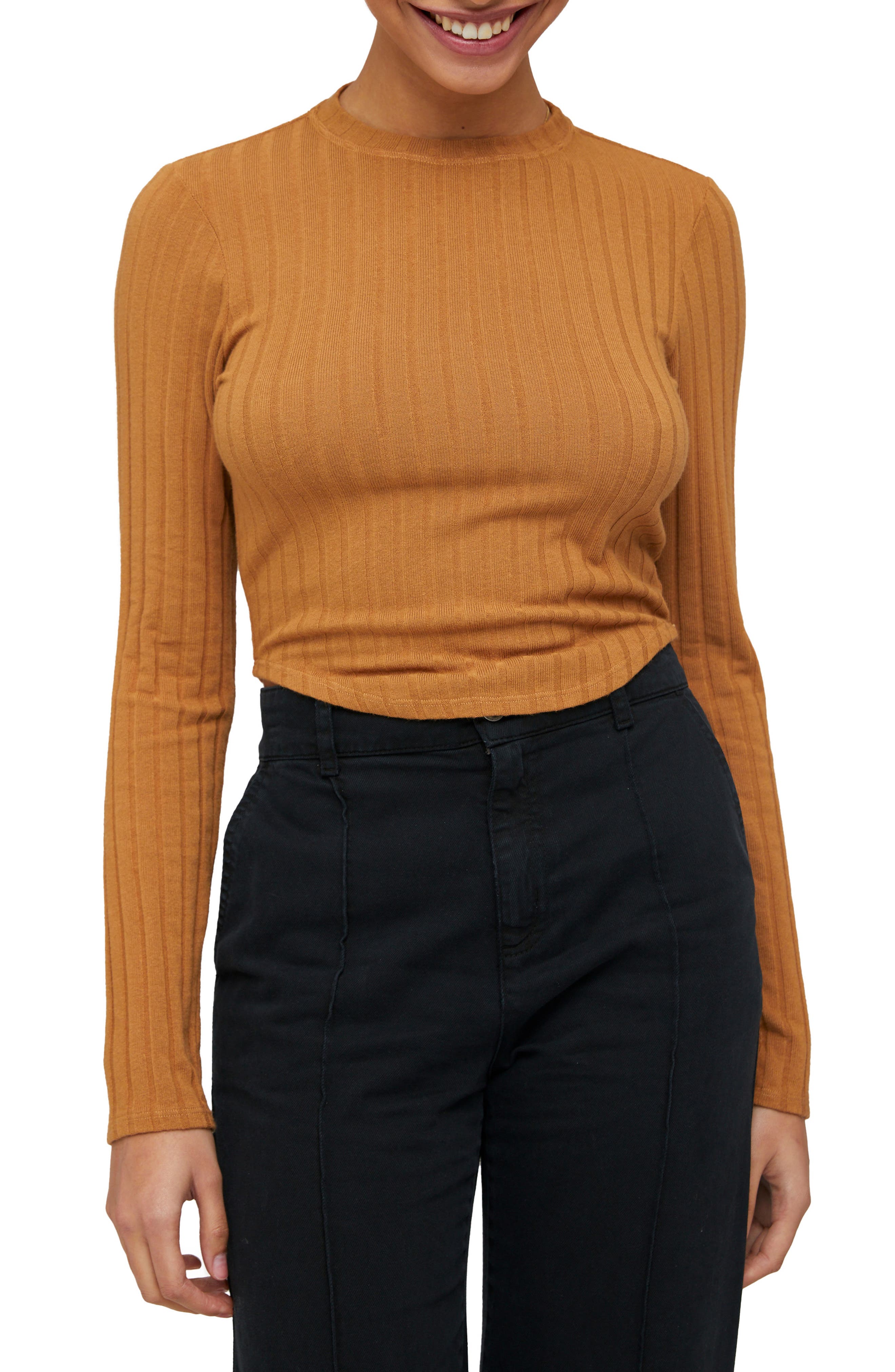 Bella Dahl Long Sleeve Crop Rib Top | Nordstrom