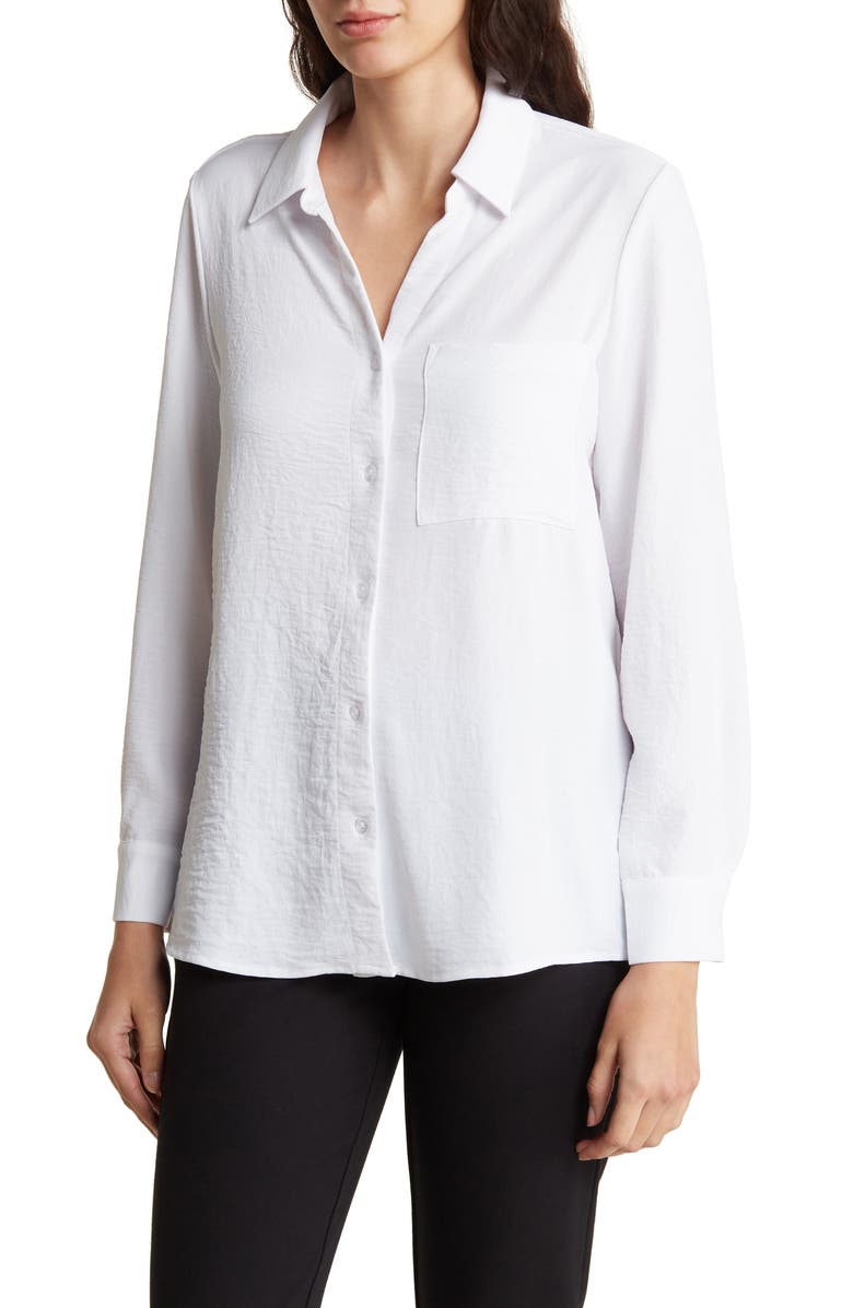 Adrianna Papell Long Sleeve Button-Up Shirt | Nordstromrack