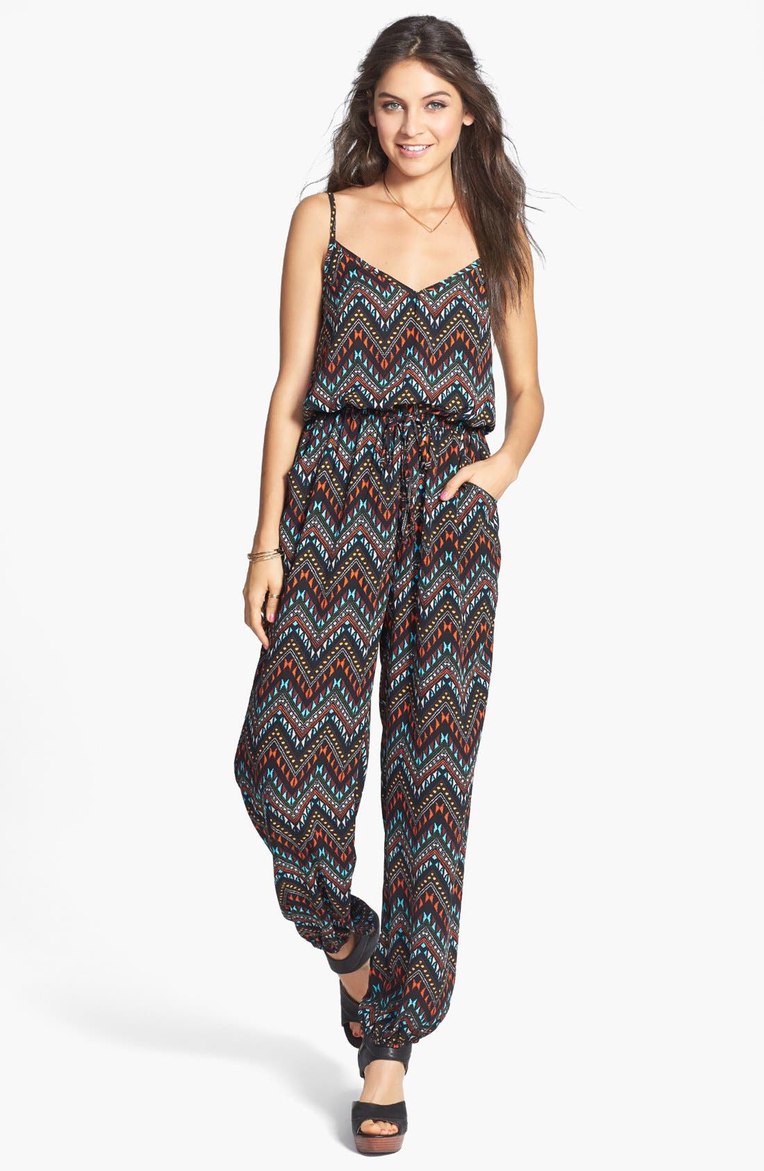 Liberty Love Geometric Print Jumpsuit (Juniors) Nordstrom