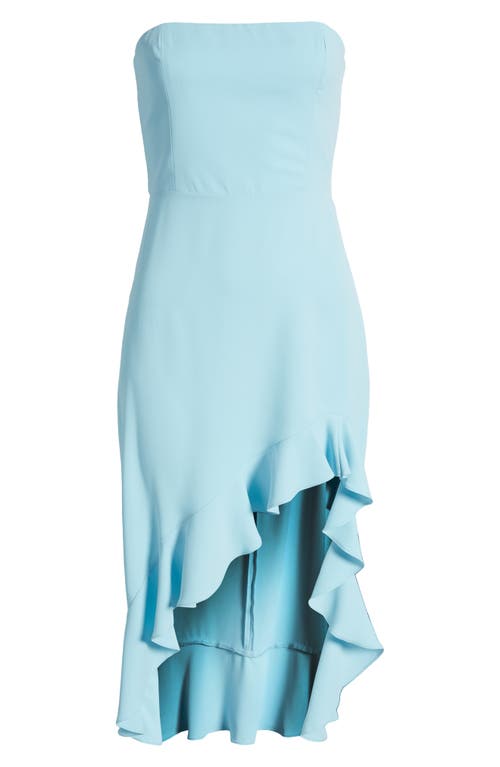 Mally Strapless High-Low Dress in Ice Blue