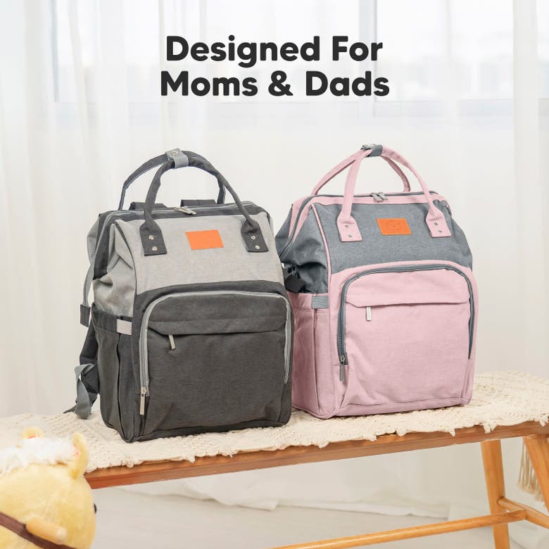 Shop Keababies Original Diaper Bag In Pink Gray