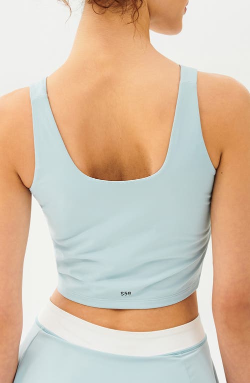 Shop Splits59 Spring Rigor Longline Sports Bra In Teal/white