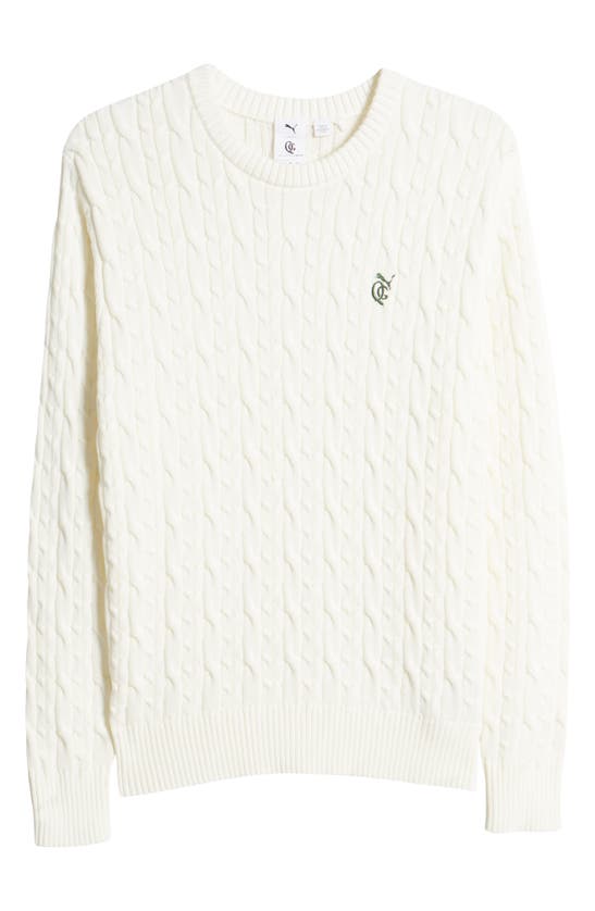 Quiet Golf X Puma Cable Crewneck Sweater In Warm White