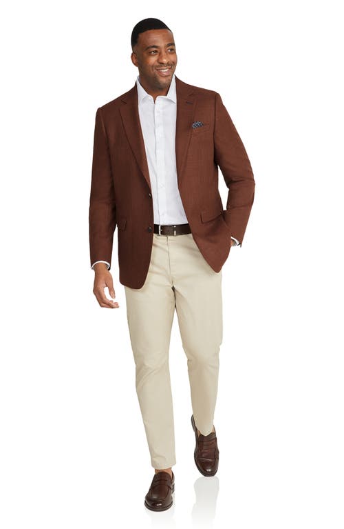 Shop Johnny Bigg Carter Solid Textured Stretch Sport Coat In Chestnut