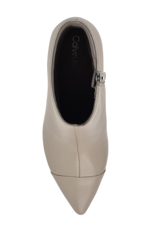 Calvin Klein Gentley Pointed Cap Toe Bootie In Taupe