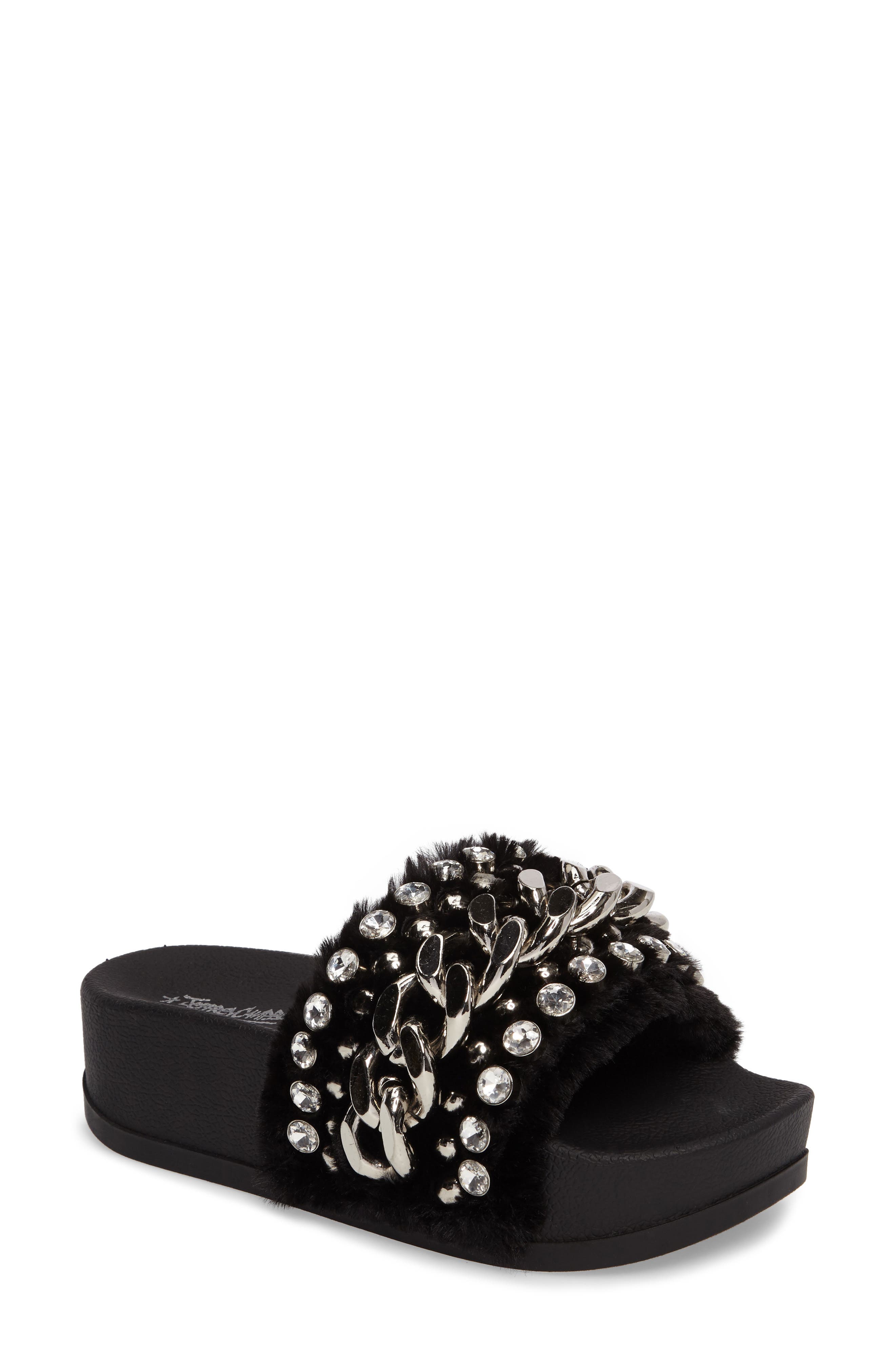 jeffrey campbell fur slides